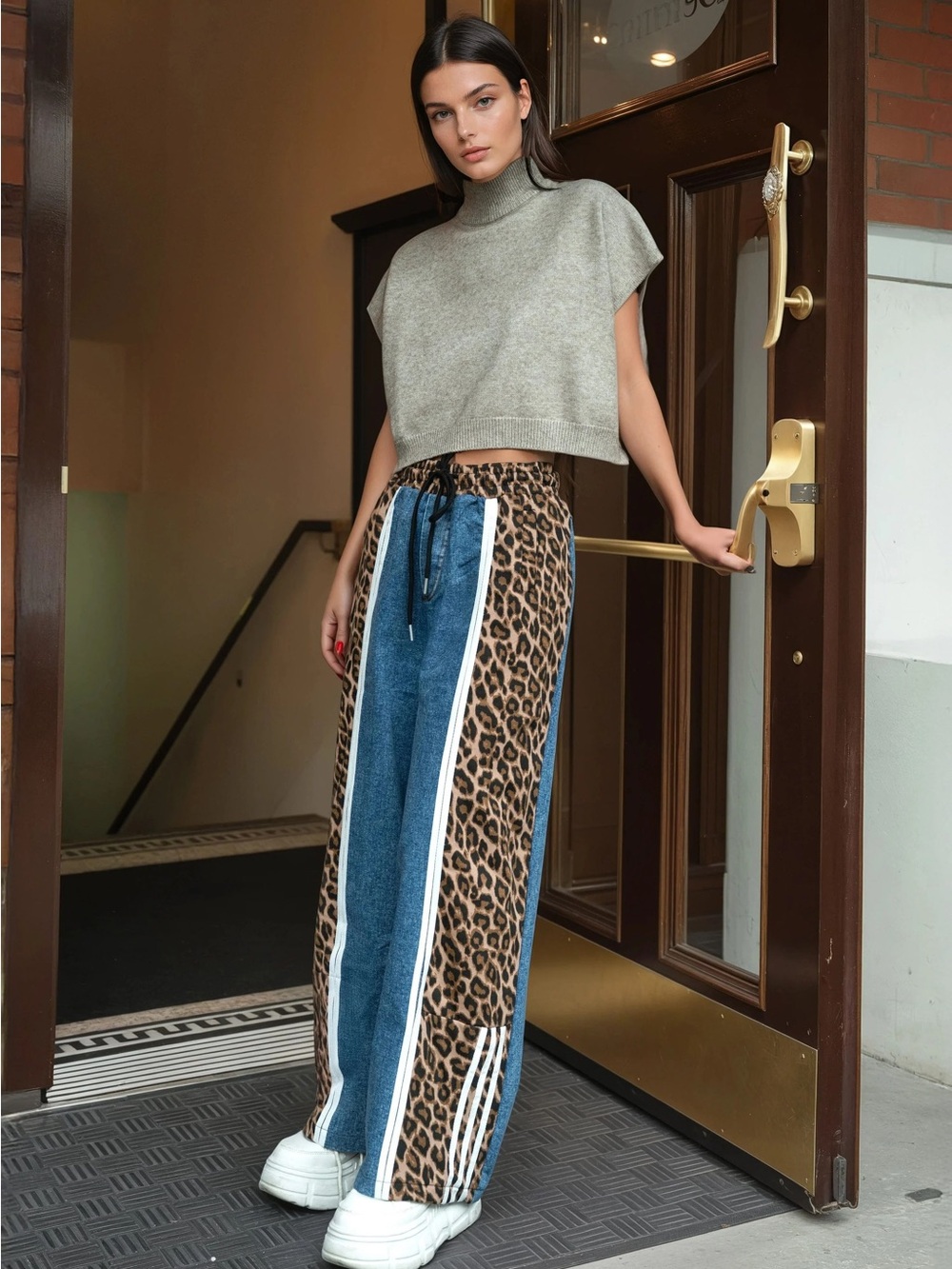 Kate Hewko Denim/Leopard Pants